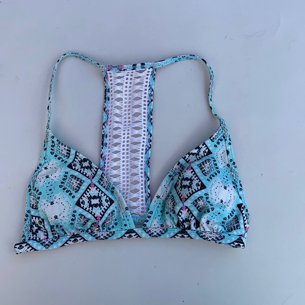 Lace-back bikini top